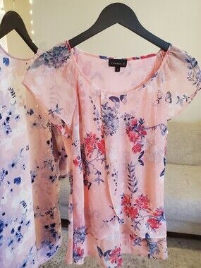 Tamara H Pink Floral Short Sleeve Blouse